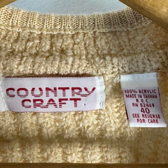 VNT Beige Chunky Knit Cardigan Size 40 Cottagecore Light Academica Minimalist - Picture 4 of 5